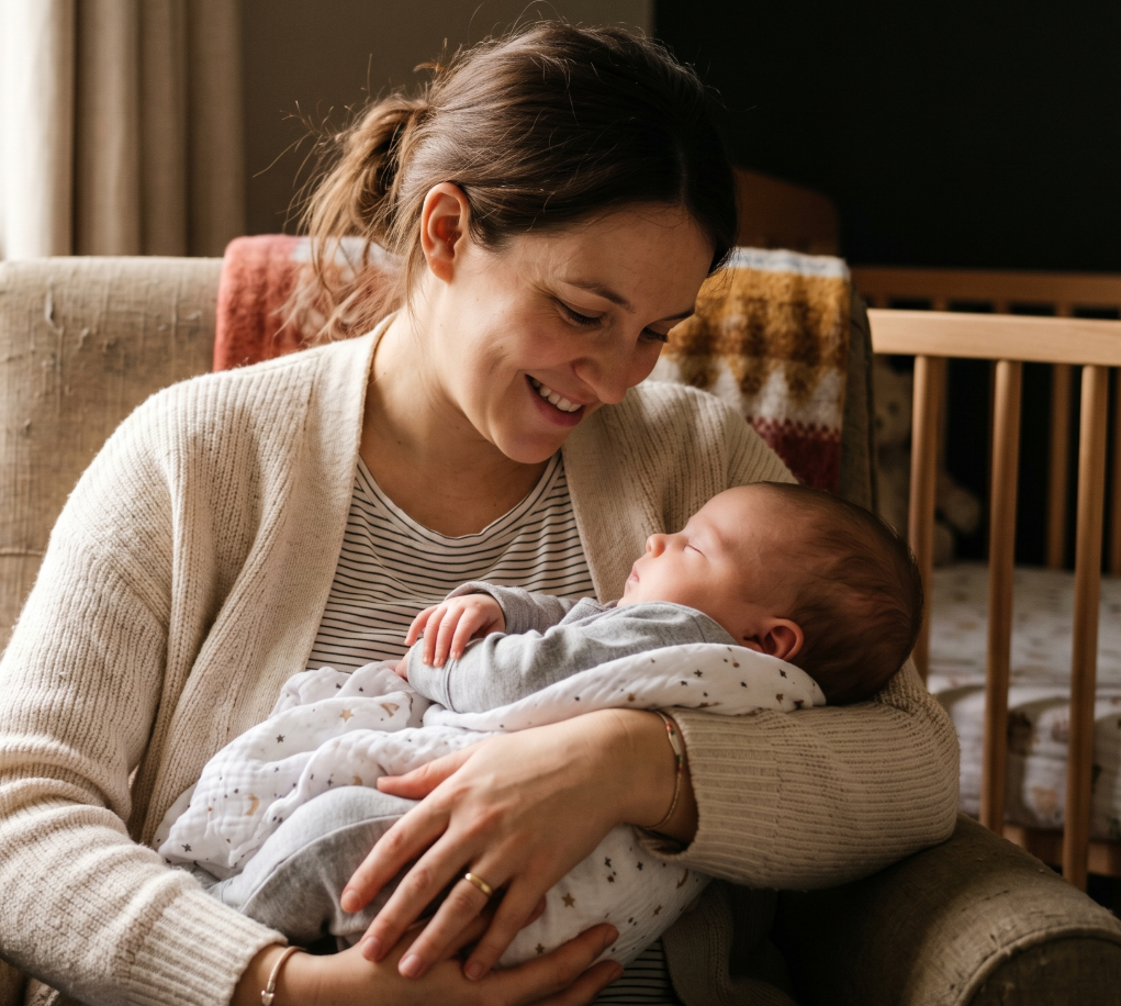 Maman sereine avec son bébé